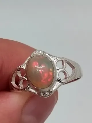 Anillo Plata 925 Ópalo Etíope Natural