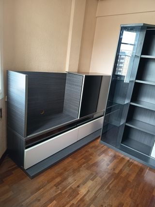 Armario salón moderno cristal y madera