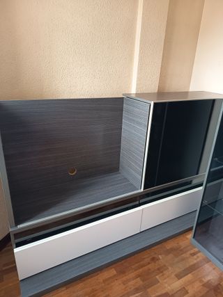 Armario salón moderno cristal y madera