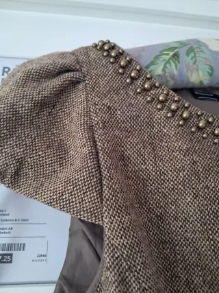 Vestido jaspeado beige y marrón