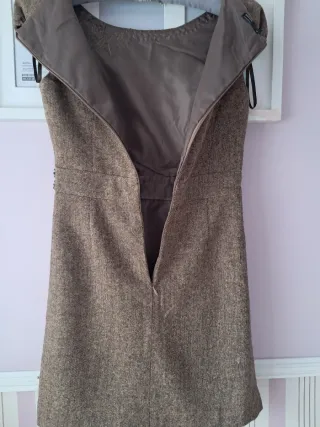 Vestido jaspeado beige y marrón