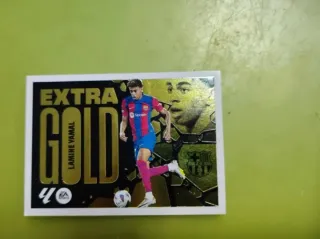 Cromo Extra Gold Lamine Yamal y de Mbappe