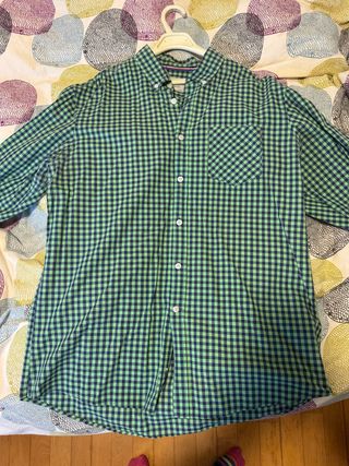Camisa Sfera cuadros verde y azul