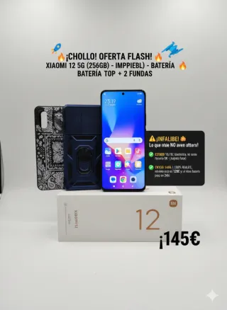 Xiaomi 12 5G (256GB) - Batería TOP + 2 Fundas