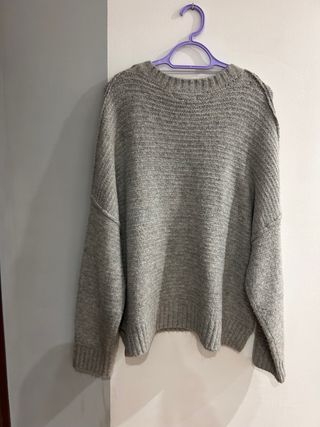 Jersey de punto gris oversize