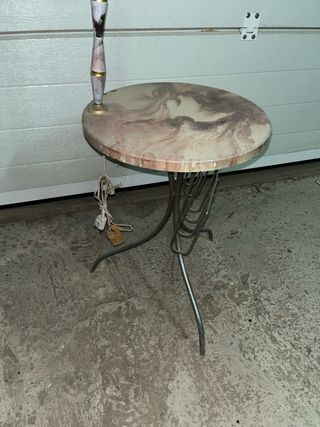 Lámpara de pie Vintage con mesa