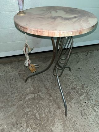 Lámpara de pie Vintage con mesa