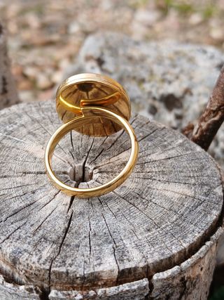 Anillos acero y cristal flor