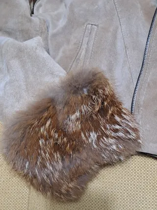 Giacca scamosciata con pelliccia tg.M