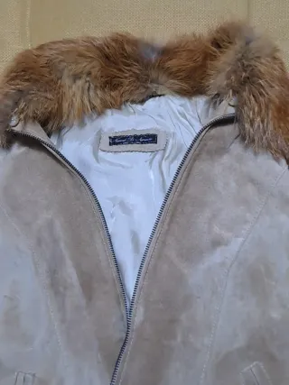 Giacca scamosciata con pelliccia tg.M