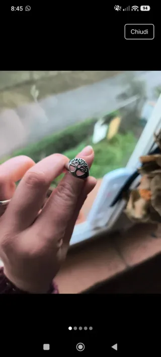 Anello Acciaio Albero della Vita Argento