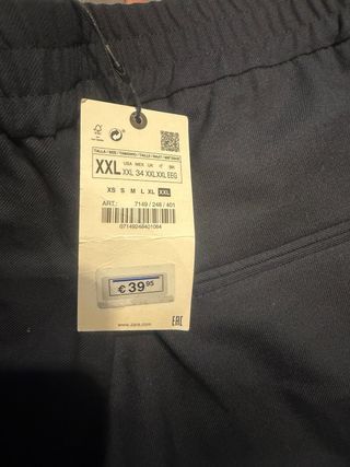 Pantalón Zara Azul Talla XXL