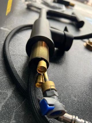 Grifo cocina extraíble Inox giratorio 360° negro