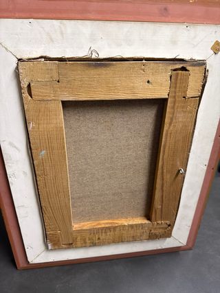 Cuadro caballos en carrera al Óleo con marco