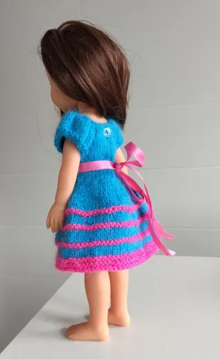 Vestido artesanal para muñeca Paola o Corolle