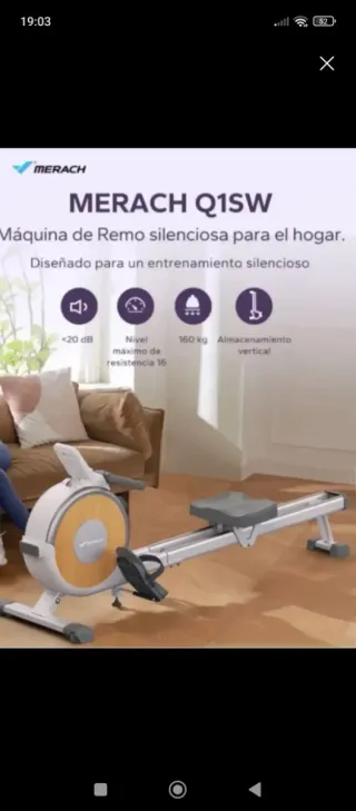 MERACH Máquina de Remo 16 Niveles