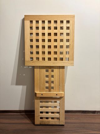 Relaxdays Mesa Auxiliar Plegable,Madera de Nogal