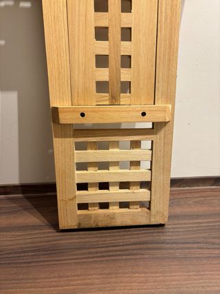 Relaxdays Mesa Auxiliar Plegable,Madera de Nogal