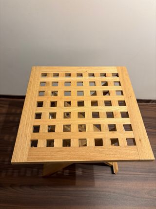 Relaxdays Mesa Auxiliar Plegable,Madera de Nogal