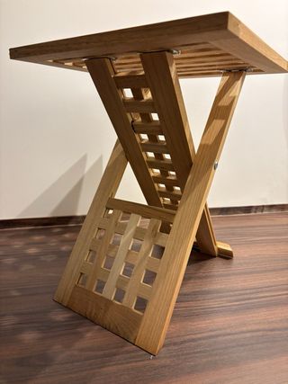 Relaxdays Mesa Auxiliar Plegable,Madera de Nogal