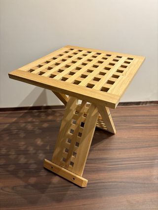 Relaxdays Mesa Auxiliar Plegable,Madera de Nogal