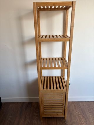Estantería Bambú 4 Niveles con Puerta
