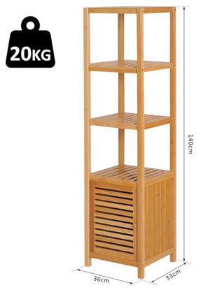 Estantería Bambú 4 Niveles con Puerta