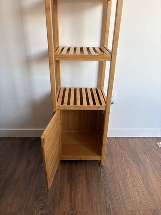 Estantería Bambú 4 Niveles con Puerta