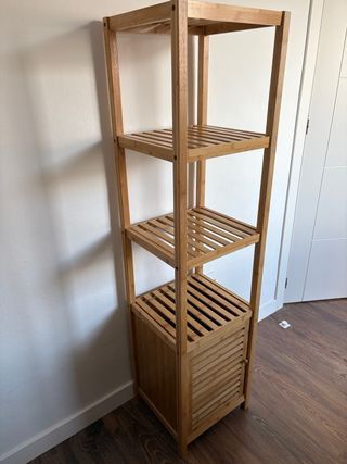 Estantería Bambú 4 Niveles con Puerta