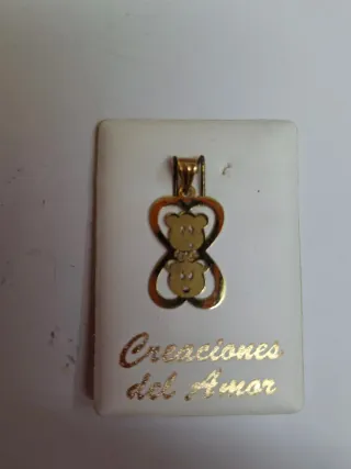 Colgante Oro 18K Osos y Corazones