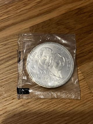 Moneda 12 Euros Plata 2004 Boda Real