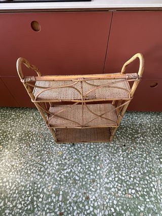 Estantería vintage mimbre 3 baldas