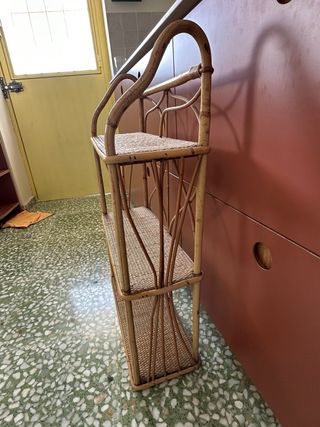 Estantería vintage mimbre 3 baldas
