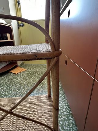 Estantería vintage mimbre 3 baldas