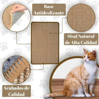 Alfombra Rascador Gatos Sisal 60x40cm