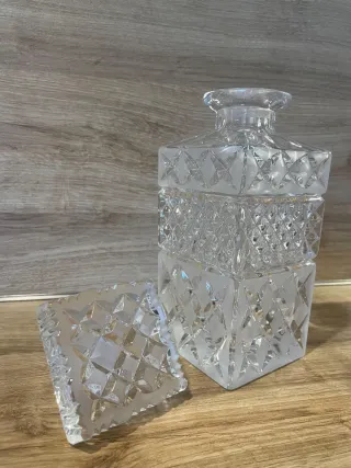 Set Cristal Tallado: Licorera, Hielera y Vasos