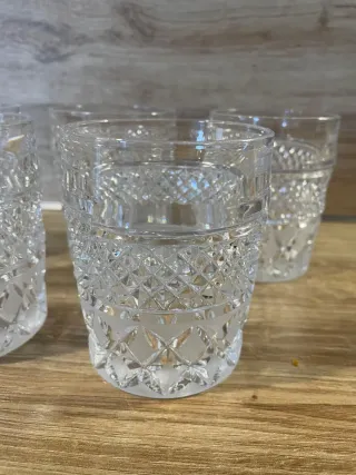 Set Cristal Tallado: Licorera, Hielera y Vasos