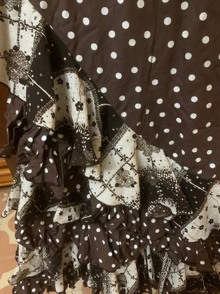 Traje Flamenca Marrón Lunares T40