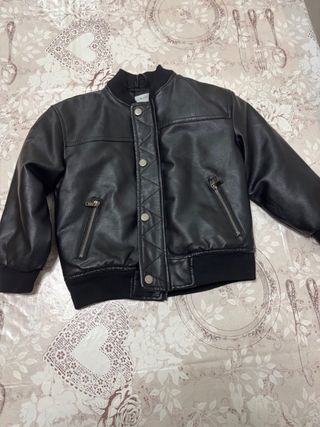 Giubbotto bomber in pelle bimbo 5 anni