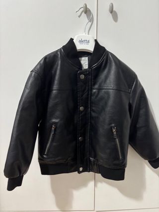 Giubbotto bomber in pelle bimbo 5 anni