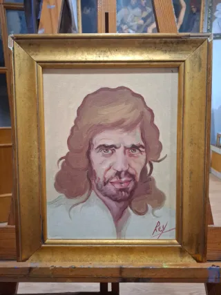 Oleo sobre lienzo Camarón Pinto Rey