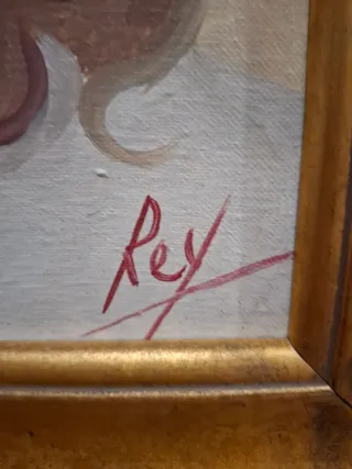 Oleo sobre lienzo Camarón Pinto Rey