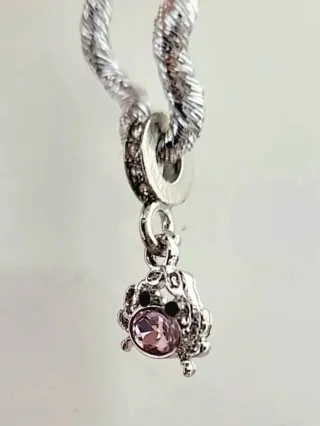 Charm Cangrejo Rosa y Plateado