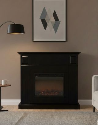 Chimenea eléctrica decorativa negra grande