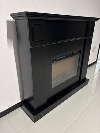 Chimenea eléctrica decorativa negra grande