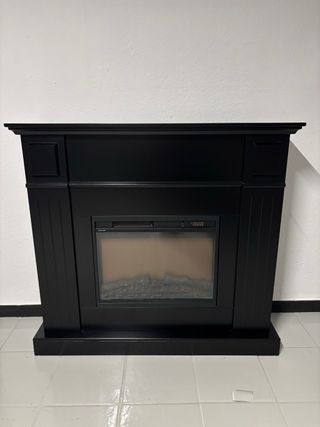 Chimenea eléctrica decorativa negra grande