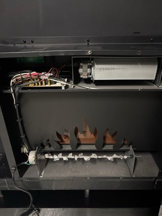 Chimenea eléctrica decorativa negra grande