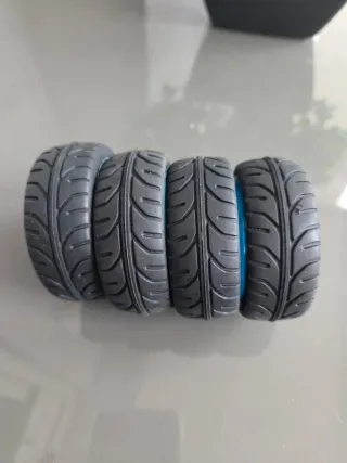 RUEDAS RC 1/10 LLANTAS ALUMINIO,YA PEGADAS,NUEVAS