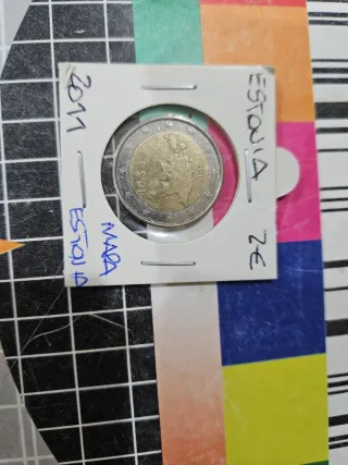 Moneda 2 euros Estonia 2011 Mapa