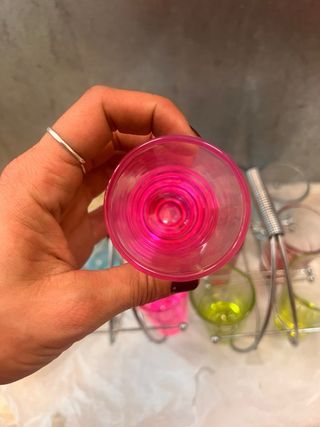 Juego 6 vasos chupito colores con soporte